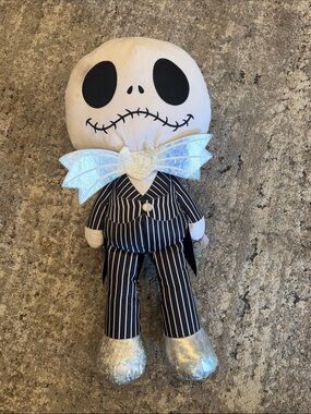 Disney Jack Skellington Plush Doll in Black, White, and Iridescent